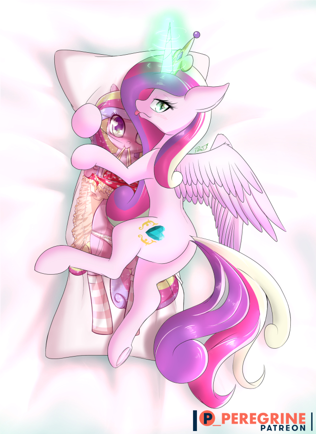 2018 bed blush body_pillow butt changeling crown cute cutie_mark dakimakura_design disguise dock english_text equine eyelashes feathered_wings feathers female feral friendship_is_magic glowing_horn green_eyes hair hi_res horn inside looking_at_viewer lying magic mammal multicolored_hair my_little_pony nude on_bed on_side patreon peregrine pillow pillow_hug pink_feathers portrait princess_cadance_(mlp) queen_chrysalis_(mlp) signature slit_pupils smile solo text tongue tongue_out winged_unicorn wings