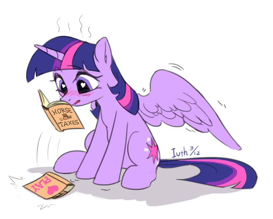 &lt;3 &lt;3_eyes 2018 blush book cute cutie_mark dsp2003 edit english_text equine eyebrows eyelashes feathered_wings feathers female feral friendship_is_magic hair hooves horn iuth mammal multicolored_hair my_little_pony nude open_mouth purple_eyes purple_feathers reading shadow signature sitting solo text tongue twilight_sparkle_(mlp) wing_boner winged_unicorn wings