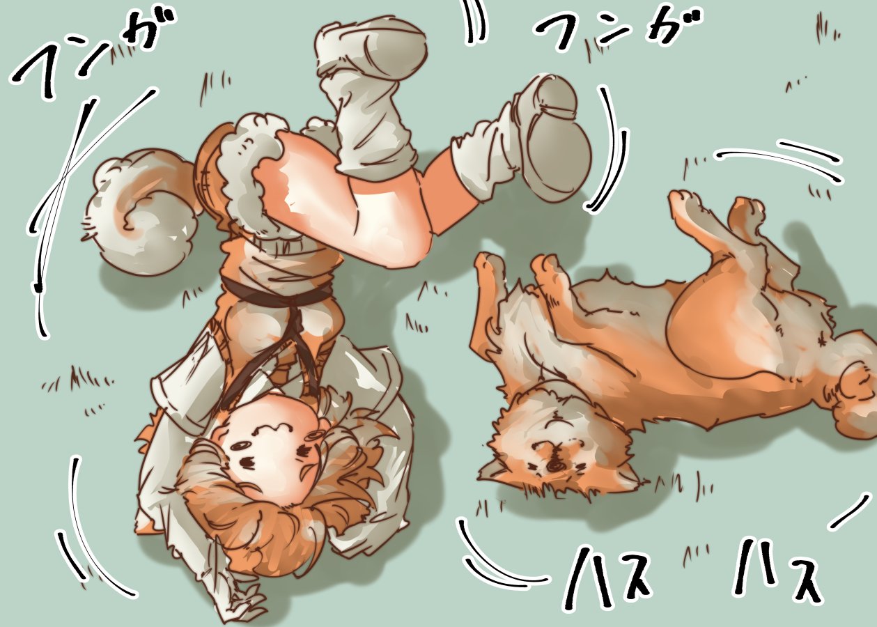 :3 animal_ears collared_shirt commentary_request dog dog_(kemono_friends) dog_ears dog_tail elbow_gloves fur_trim gloves harness kemono_friends light_brown_hair multicolored_hair necktie shirt short_hair shorts socks solo tail tikano translation_request vest white_hair