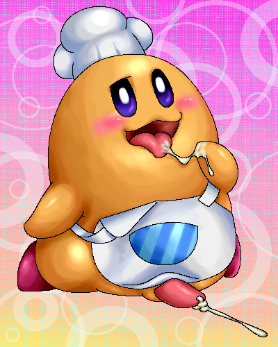 2013 blush box_xod clothed clothing cum gradient_background hat kirby_(series) male nintendo not_furry open_mouth penis pink_background simple_background solo tagme tongue tongue_out video_games yellow_background