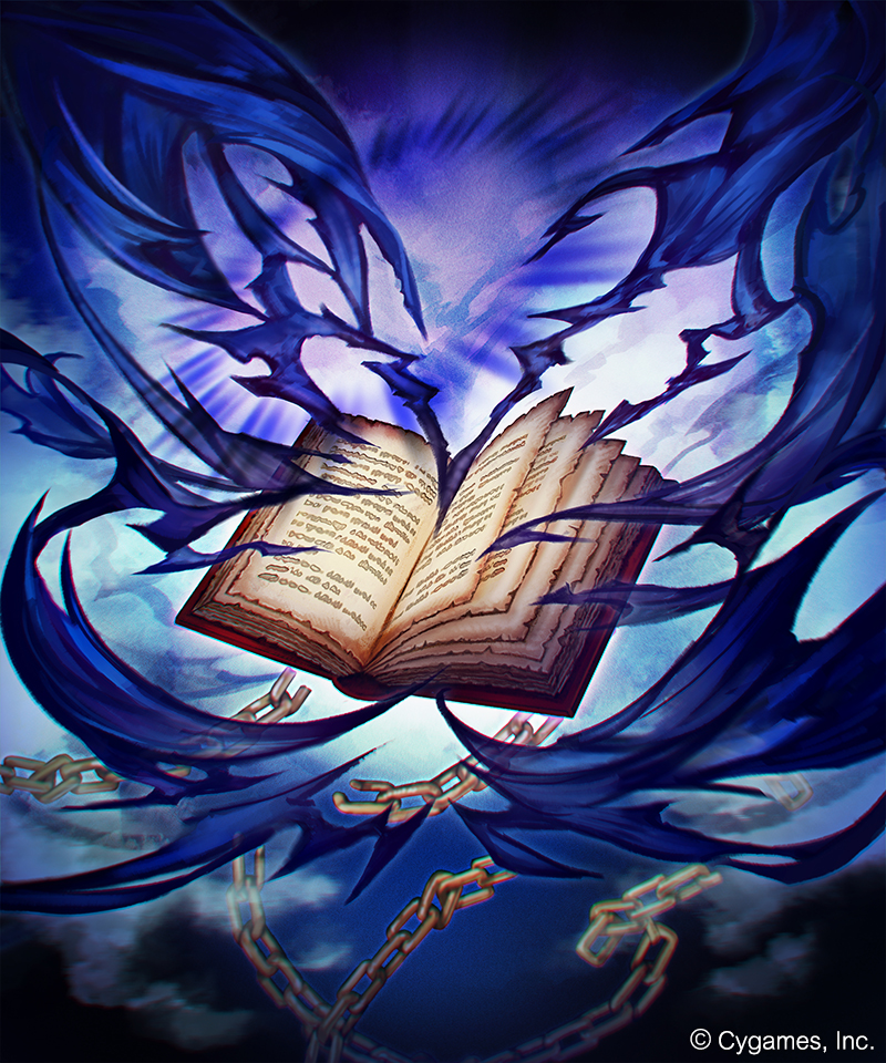 book_focus chain company_name cygames dark madogawa magic no_humans official_art open_book shadowverse turning_page underwater