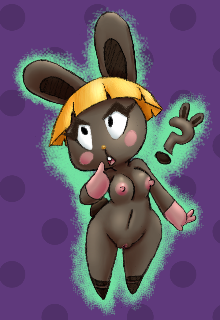 2015 3_fingers ? animal_crossing anthro biped black_body black_eyes blonde_hair blush bonbon_(animal_crossing) breasts brown_body brown_nose brown_pussy brown_tail buckteeth clitoris collaboration color_edit colored confusion crown digital_drawing_(artwork) digital_media_(artwork) dotted_background edit eyelashes eyeliner featureless_feet female front_view full-length_portrait gloves_(marking) hair hand_on_hip hi_res lagomorph looking_up makeup mammal markings medium_breasts multicolored_body nintendo nipples nude one_eye_closed open_mouth outline pattern_background pink_body pink_nipples portrait praiz purple_background pussy rabbit short_hair short_stack short_tail simple_background socks_(marking) solo sparkle spread_legs spreading sr standing stripes teeth video_games wide_hips wide_stance wink