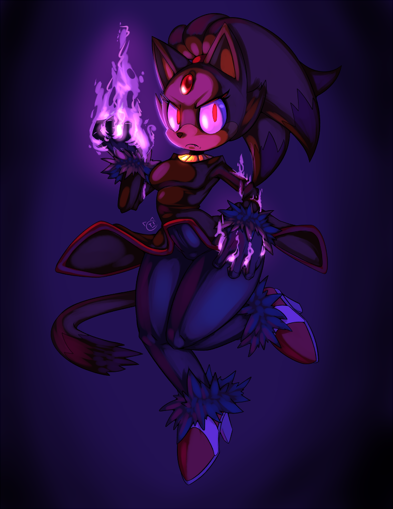 2018 anthro blaze_the_cat cat clothed clothing conditional_dnp digital_media_(artwork) feline female fire looking_at_viewer mammal red_eyes solo sonic_(series) teckworks