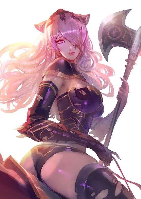 armor ass axe black_armor black_panties boots breasts broken_armor camilla_(fire_emblem_if) cglas cleavage commentary dragon english_commentary fire_emblem fire_emblem:_kakusei fire_emblem_heroes fire_emblem_if hair_over_one_eye holding holding_axe large_breasts lips long_hair panties purple_eyes purple_hair riding sitting thigh_boots thighhighs thighs tiara torn_clothes underwear wavy_hair wyvern