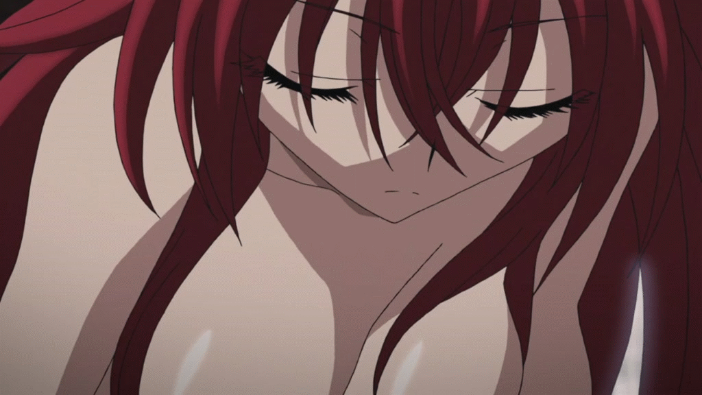 10s 1girl animated animated_gif bouncing_breasts breasts female high_school_dxd large_breasts long_hair nipples nude red_hair rias_gremory solo topless