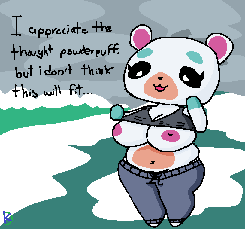 2017 aliasing animal_crossing anthro beady_eyes belly big_breasts biped black_eyes black_nose breasts clothing countershade_torso countershading dialogue digital_drawing_(artwork) digital_media_(artwork) english_text exposed_breasts eyelashes featureless_feet featureless_hands female flurry_(animal_crossing) front_view full-length_portrait gloves_(marking) grass green_body grey_clothing hamster huge_breasts klutzatdusk looking_down mammal markings multicolored_body muzzle_(marking) navel nintendo nipple_slip nipples open_mouth open_smile outside overweight overweight_female pink_nipples portrait rodent shirt shortstack sky small_clothing smile snow solo standing sweatpants tan_body tan_countershading tank_top text video_games white_body x_navel