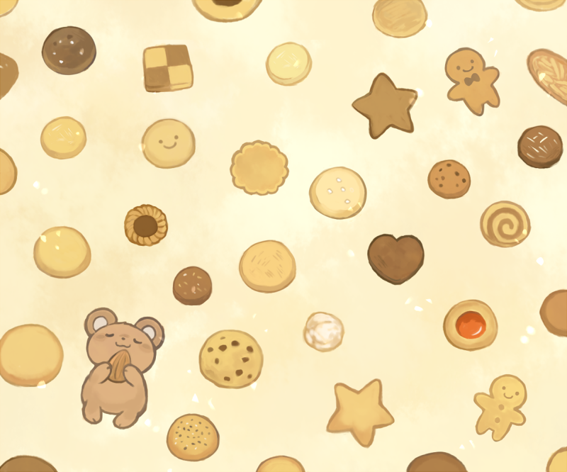 &lt;3 2018 :3 bear candy cookie eyes_closed food kanannbo mammal smile solo