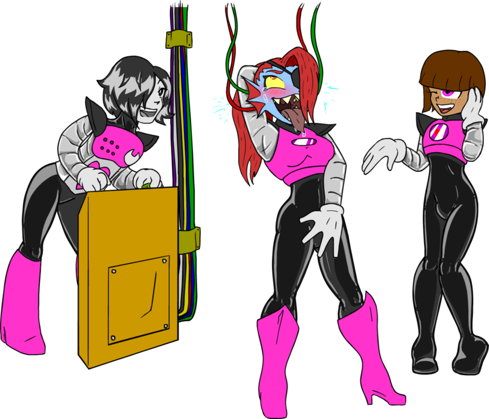 boots clothing footwear hypnosis machine mettaton mind_control protagonist_(undertale) robot rubber shennanigma shiny story story_in_description toby_fox undertale undyne video_games