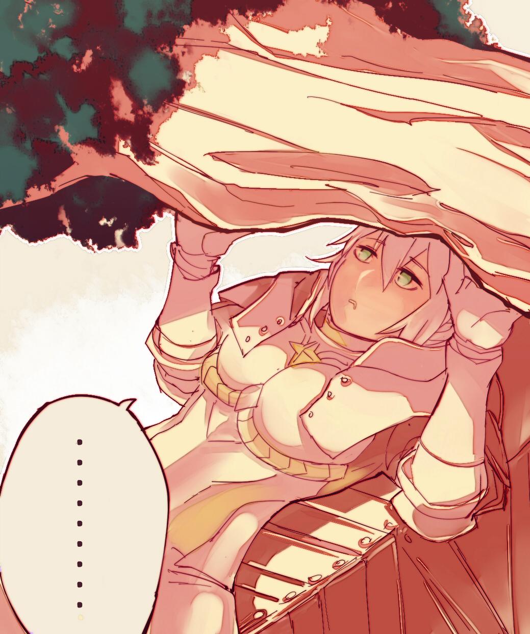 ... 1girl armor breastplate effie_(fire_emblem) exercise fire_emblem fire_emblem_fates highres pink_armor solo speech_bubble tree under_tree vento weightlifting