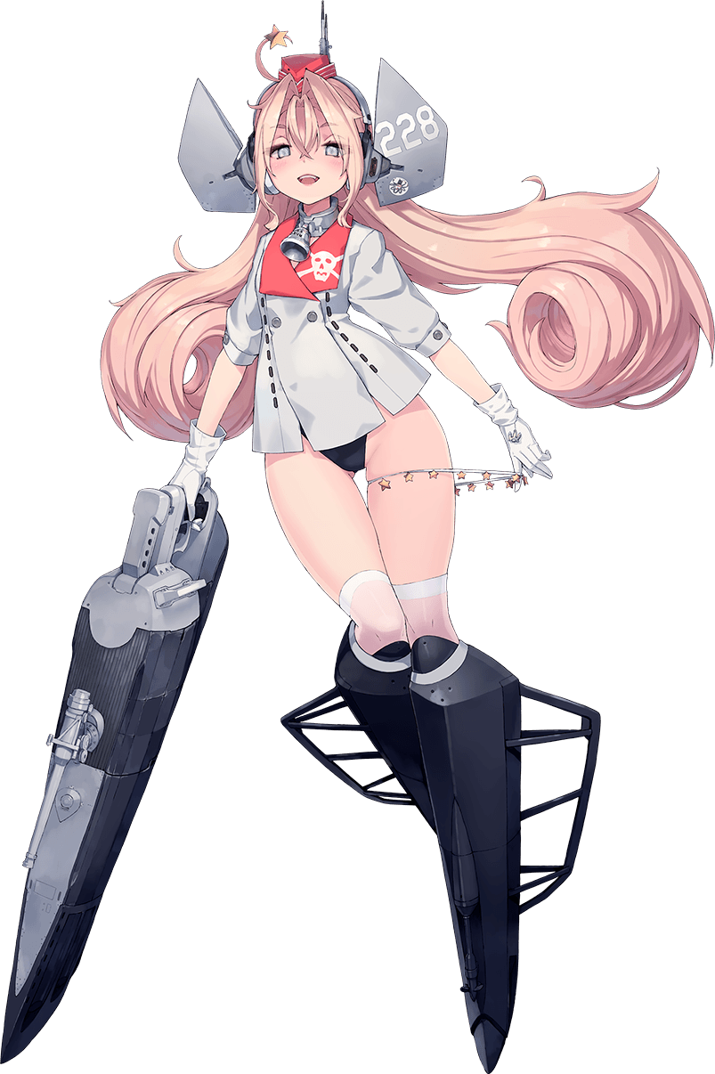 1girl coat drum_(kancolle) full_body gloves grey_eyes hair_ornament hat headgear highres kantai_collection long_hair official_art parted_bangs pink_hair shizuma_yoshinori smile solo star_(symbol) star_hair_ornament swimsuit swimsuit_under_clothes thighs transparent_background turret weapon white_coat