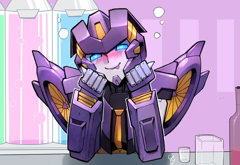 1girl blue_eyes blush drunk heart heart-shaped_pupils helmet humanoid_robot mechanical_wings nautica_(transformers) no_humans robot robot_girl solo symbol-shaped_pupils the_transformers_(idw) tongue tongue_out transformers wings zoner