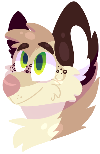 2016 alpha_channel ambiguous_form ambiguous_gender brown_body brown_eyebrows brown_fur canid canine canis cel_shading digital_drawing_(artwork) digital_media_(artwork) domestic_dog eyebrows fur green_eyes headshot_portrait jaspering lineless looking_up mammal pink_nose portrait prick_ears shaded simple_background smile snout solo tan_body tan_fur transparent_background white_inner_ear