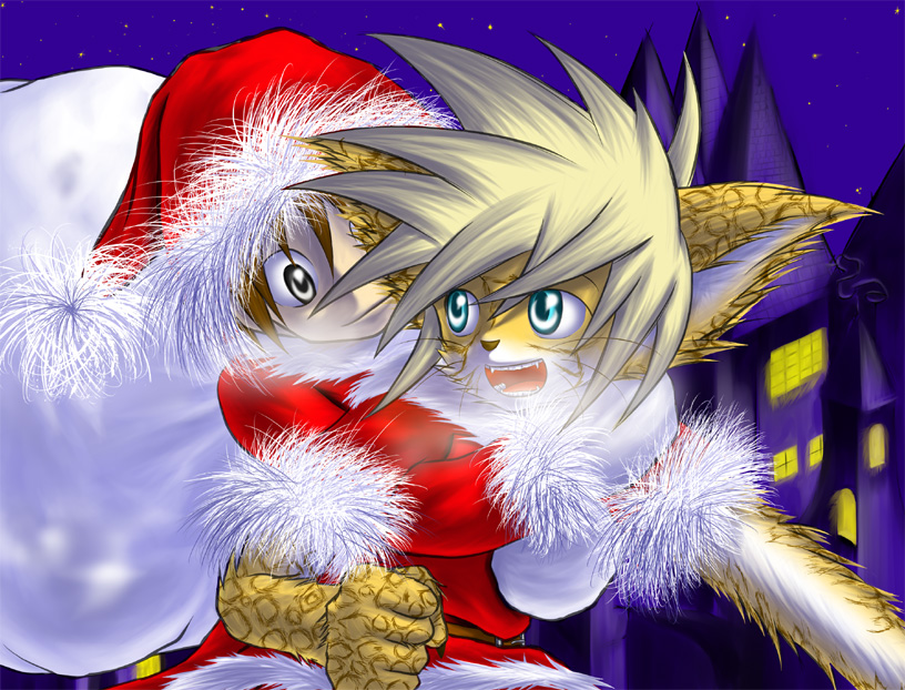2007 blue_eyes christmas feline grey_eyes holidays human male mammal open_mouth sheeque