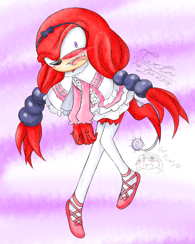 anthro clothed clothing cosplay crossdressing kanna_kamui knuckles_the_echidna male meme sonic_(series) tarita-jung