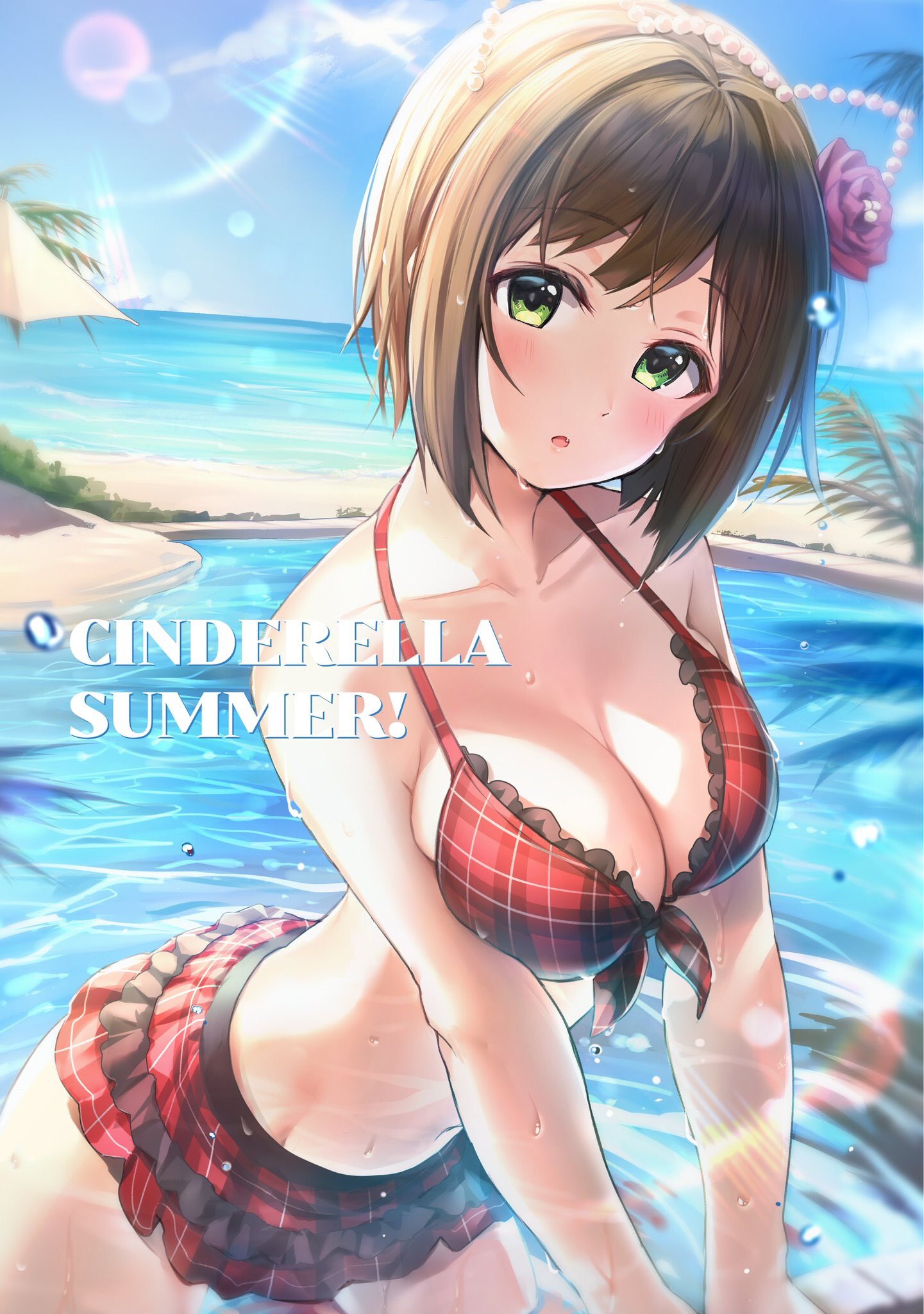 bikini cleavage maekawa_miku swimsuits takeya_y0615 the_idolm@ster the_idolm@ster_cinderella_girls wet