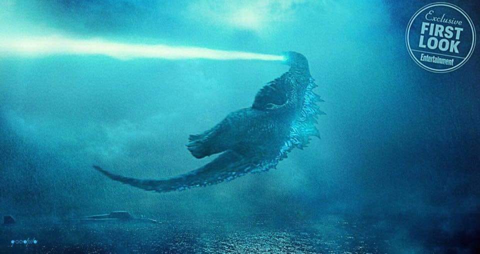 dinosaur energy flying giant_monster glowing godzilla godzilla_(2014) godzilla_(series) kaijuu monster monsterverse night no_humans ocean rain spikes submarine tail toho_(film_company) water watercraft what