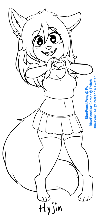 &lt;3 2018 anthro bluepencilpony canine clothed clothing digital_media_(artwork) female fluffy fluffy_tail hair kyoko_komurasaki looking_at_viewer mammal open_mouth simple_background smile solo wolf
