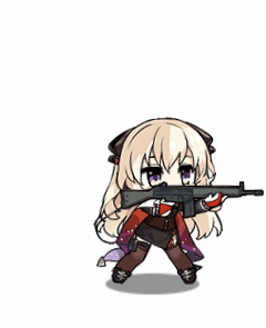 &gt;_&lt; animated animated_gif assault_rifle bangs battle_rifle blonde_hair blush breasts cape chibi dress fallen_down full_body g3_(girls_frontline) girls_frontline gloves gun h&amp;k_g3 hair_ornament headset heckler_&amp;_koch holding holding_gun holding_weapon jumping long_hair lowres mod3_(girls_frontline) official_art open_mouth partly_fingerless_gloves purple_eyes red_gloves rifle saru sidelocks smile solo tearing_up thigh_strap thighhighs uniform very_long_hair weapon