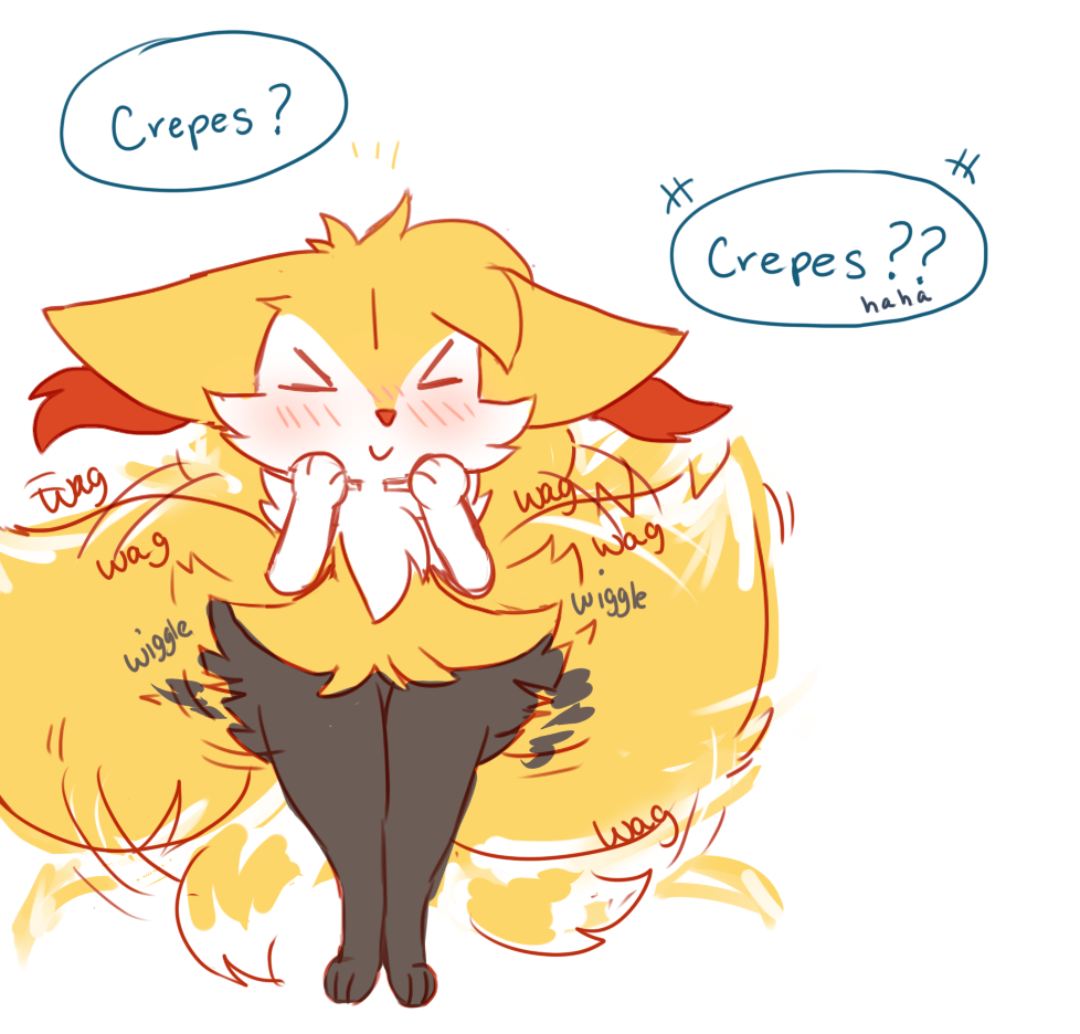 ambiguous_gender anthro blush braixen excited nintendo pok&eacute;mon pok&eacute;mon_(species) simple_background tailwag video_games white_background