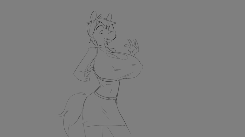 2018 animated anthro big_breasts big_butt breast_expansion breasts butt butt_expansion cleavage clothed clothing dress equine female grey_background greyscale growth hair horse huge_breasts huge_butt mammal monochrome nipple_bulge simple_background solo tabuley thick_lips