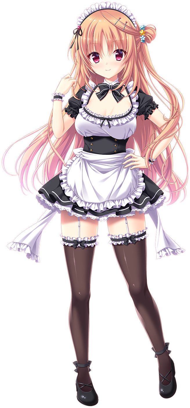 boku_to_kanojo_no_gohoushi_dousei cleavage heels kashima_shino maid sakura_neko stockings thighhighs tokohana transparent_png