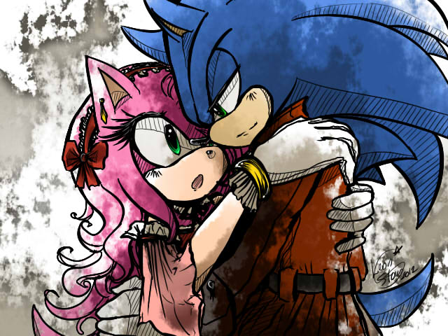 2012 amy_rose clothed clothing female green_eyes leonstar male sonic_(series) sonic_the_hedgehog