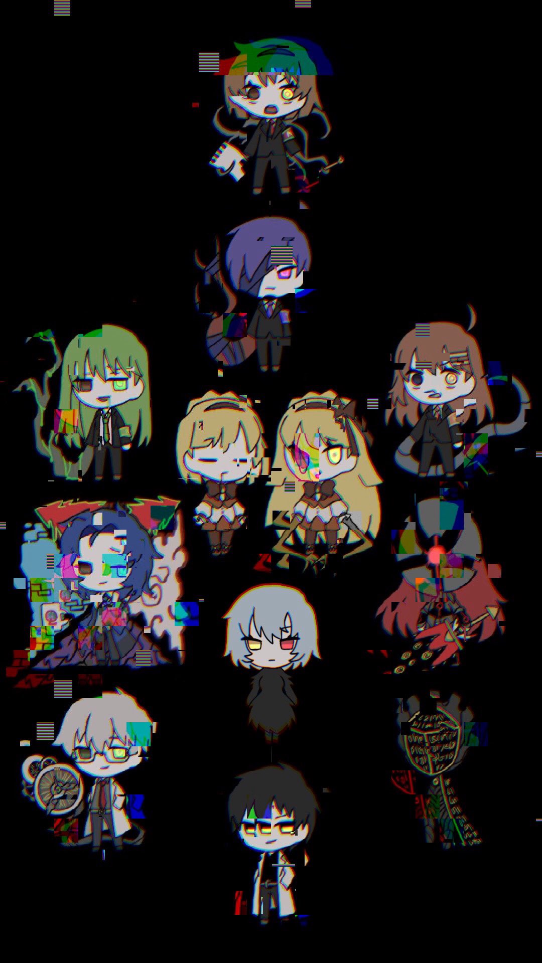 6+boys 6+girls ahoge angela_(project_moon) artificial_eye ayin_(project_moon) benjamin_(project_moon) binah_(project_moon) black_background black_hair blonde_hair blue_hair bow bowtie brown_bow brown_bowtie brown_capelet brown_hairband cable capelet chesed_(project_moon) closed_eyes closed_mouth enkephalin_(project_moon) gebura_(project_moon) glitch glowing glowing_eye green_eyes grey_hair hair_ornament hairband hairclip heterochromia highres hod_(project_moon) hokma_(project_moon) kitaku_(ienikaeru) library_of_ruina lobotomy_corporation long_hair looking_at_viewer malkuth_(project_moon) mechanical_eye medium_hair multicolored_hair multiple_boys multiple_girls netzach_(project_moon) open_mouth project_moon roots_(hair) simple_background smile tiphereth_a_(project_moon) tiphereth_b_(project_moon) very_long_hair yellow_eyes yesod_(project_moon)