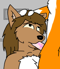 animated anthro bowmanswolf canine dog duo female florence_ambrose freefall freefall_(webcomic) interspecies loop low_res male mammal straight sucking unknown_artist webcomic