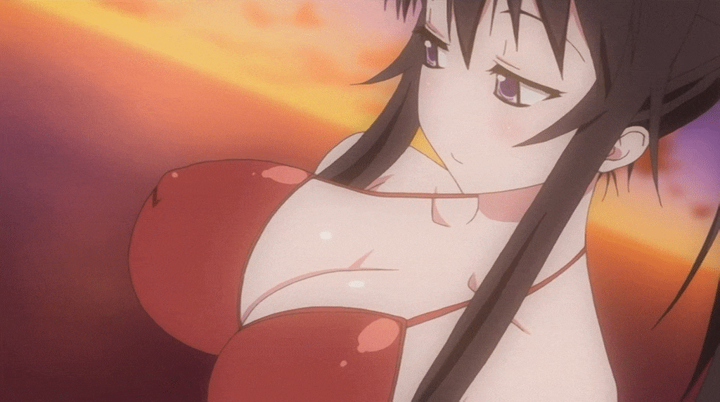 00s 1girl animated animated_gif areolae bikini blush bounce bouncing_breasts breast_hold breast_poke breasts breasts_outside brown_hair erect_nipples erect_nipples_under_clothes female kanokon large_breasts long_hair looking_at_viewer minamoto_chizuru naughty_face nipple_tweak nipples no_nose poking purple_eyes smile solo swimsuit teasing undressing