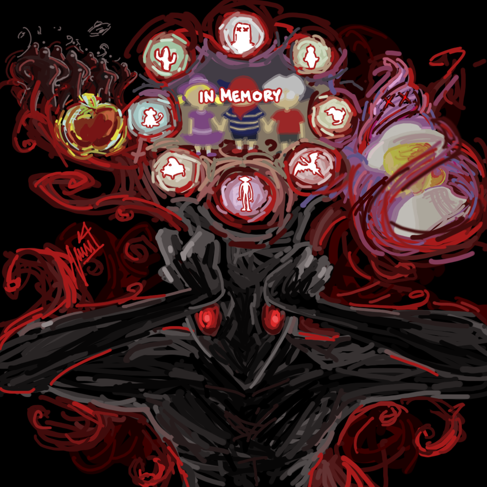 alien ana_(mother) apple apple_of_enlightenment avielsusej cybernetics cyborg despair earthbound_(series) female food fruit gieeg giygas holding_head human loid_(mother) machine male mammal maria_(mother) mother:_cognitive_dissonance ninten nintendo official_art red_eyes starman text ufo video_games