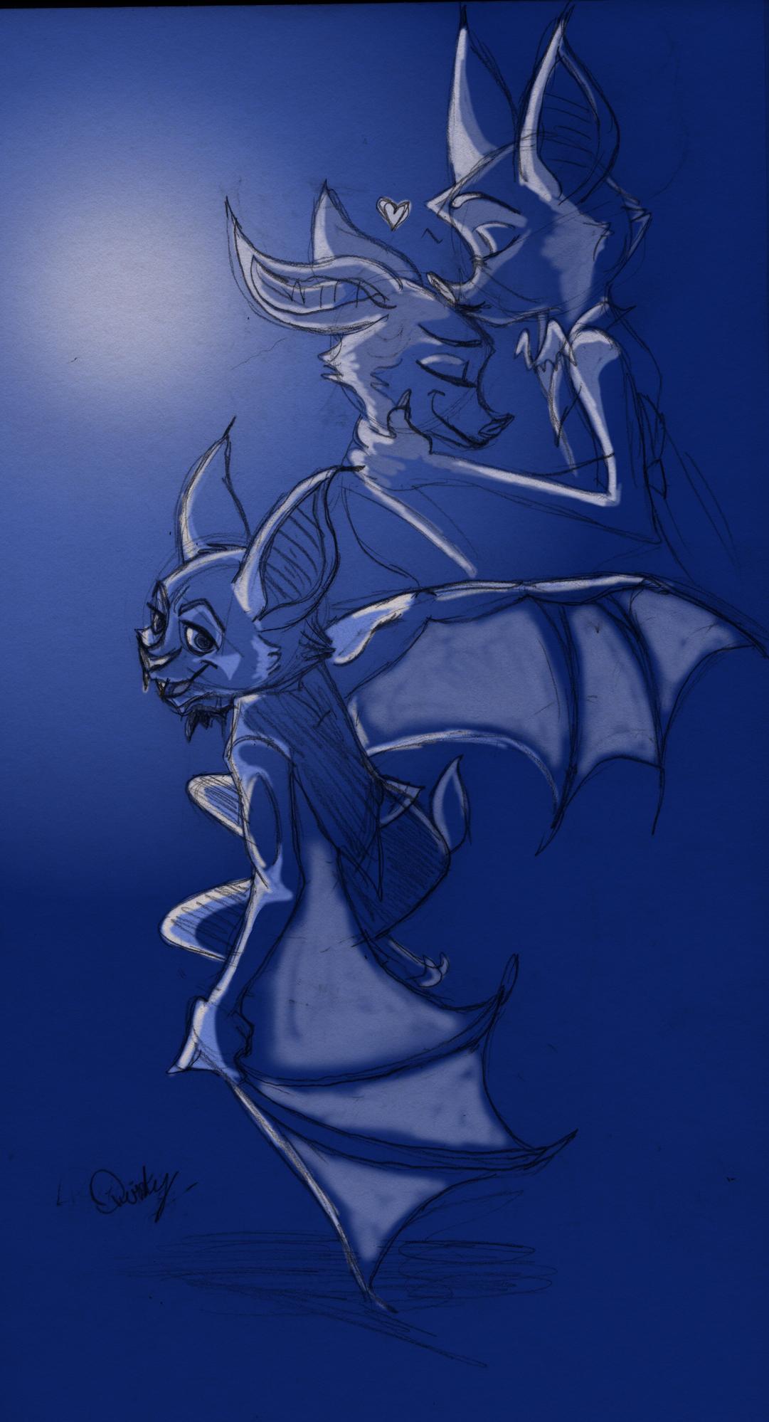 fan_character flying kissing quirky-middle-child vampirebat