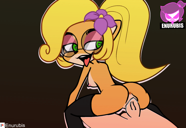 &lt;3 &lt;3_eyes 2018 animated anthro anus areola bandicoot black_background black_nose blonde_hair breasts butt clothing coco_bandicoot crash_bandicoot_(series) duo enurubis eyewear female flower flower_in_hair glasses green_eyes hair legwear long_hair looking_back male male/female mammal marsupial mostly_nude nipples open_mouth open_smile penis plant pussy pussy_juice simple_background smile thigh_highs tongue tongue_out video_games