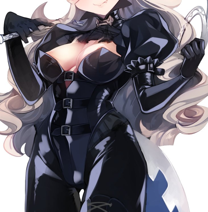 ass_visible_through_thighs bdsm blush bondage boots bound breasts collar commentary_request corset cross-laced_footwear dominatrix elbow_gloves fang fang_out female_my_unit_(fire_emblem_if) fire_emblem fire_emblem_if gloves hairband highleg lace-up_boots large_breasts latex latex_gloves leather long_hair looking_at_viewer mamkute my_unit_(fire_emblem_if) negiwo pointy_ears red_eyes simple_background skin_tight sleeve_garters smile solo thigh_boots thigh_gap thighhighs