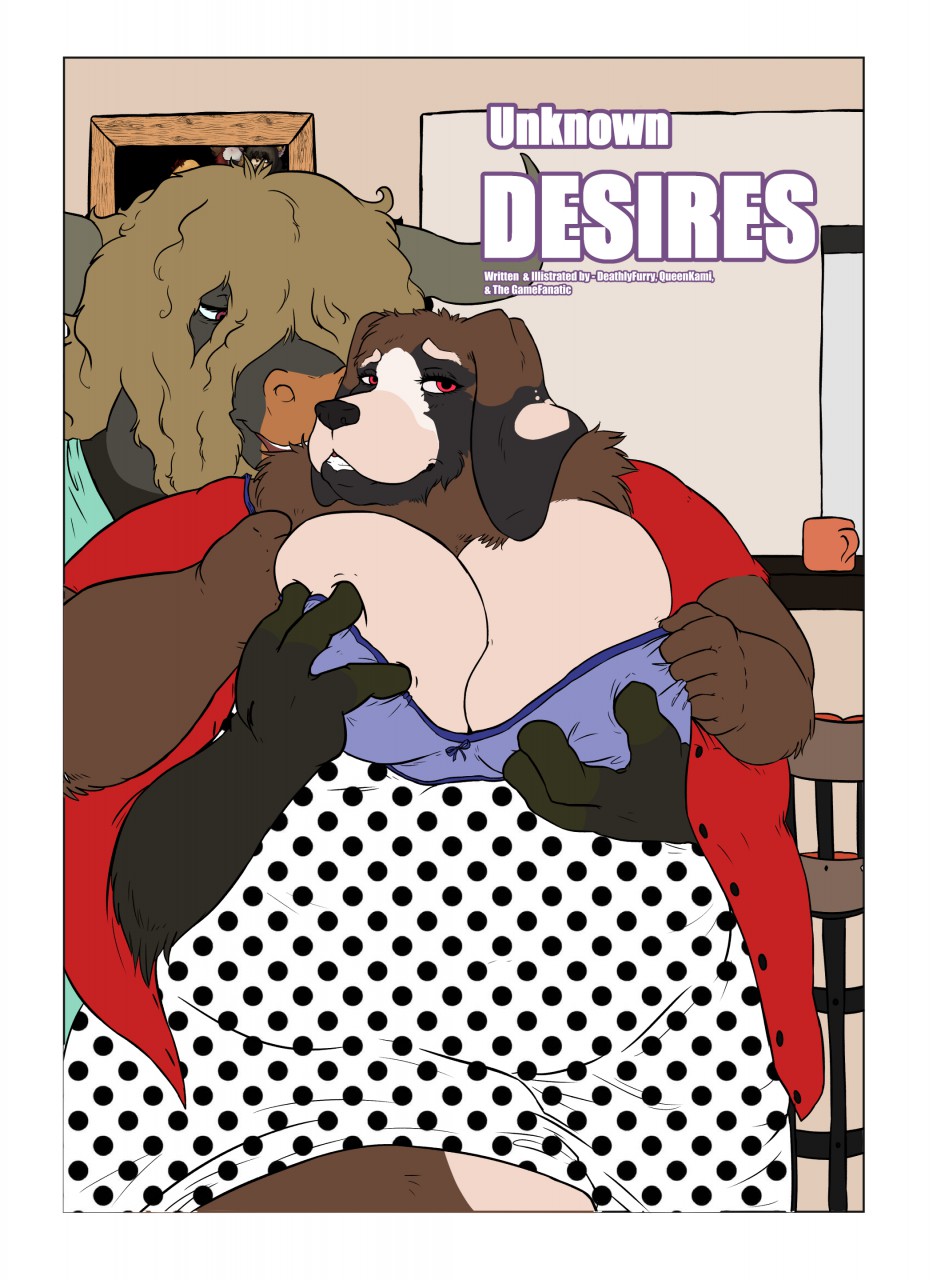 &lt;3 belly big_breasts bovine breasts canine colorful comic cover cover_page cute deathlyfurry dog fan_character female grope hand_on_breast horn huge_breasts lips mammal mature_female overweight queenkami saint_bernard seductive thick_thighs