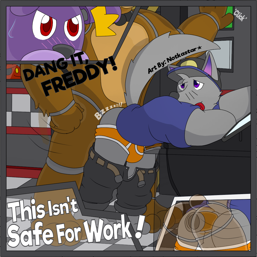 2018 anal anal_penetration animatronic anthro bonnie_(fnaf) briefs bulge canine clothed clothing digital_media_(artwork) english_text five_nights_at_freddy's foxy_(fnaf) freddy_(fnaf) group lagomorph machine male male/male mammal muscular muscular_male notkastar pants_down partially_clothed penetration rabbit robot sex sex_toy signature solo_focus text underwear underwear_down underwear_sex vibrator video_games wolf zatch_(character)