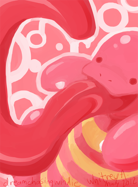 2012 ambiguous_gender anthro artsy-theo biped claws digital_media_(artwork) digital_painting_(artwork) dot_eyes front_view lickitung long_tongue multicolored_skin nintendo nude open_mouth open_smile pink_background pink_eyes pink_skin pink_theme pok&eacute;mon pok&eacute;mon_(species) red_tongue reptile restricted_palette scalie signature simple_background smile solo striped_skin stripes tongue tongue_out toony two_tone_skin video_games white_claws yellow_skin yellow_stripes