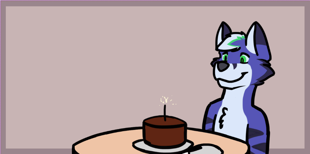 animated cake canine cayley4747 food fork green_eyes knife mammal pink_eyes simple_background