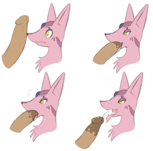 2018 canine chest_tuft cum cum_in_mouth cum_inside digital_drawing_(artwork) digital_media_(artwork) disembodied_penis ejaculation erection eyeliner fak&eacute;mon fangs fellatio female feral frown fur gem half-closed_eyes hissune hybrid long_penis looking_pleasured makeup male male/female mammal markings multicolored_fur nintendo nude open_mouth oral oral_penetration penetration penis pink_body pink_fur pok&eacute;mon purple_markings saliva sex simple_background smile sucking tongue tongue_out tuft unknown_artist video_games white_fur yellow_eyes