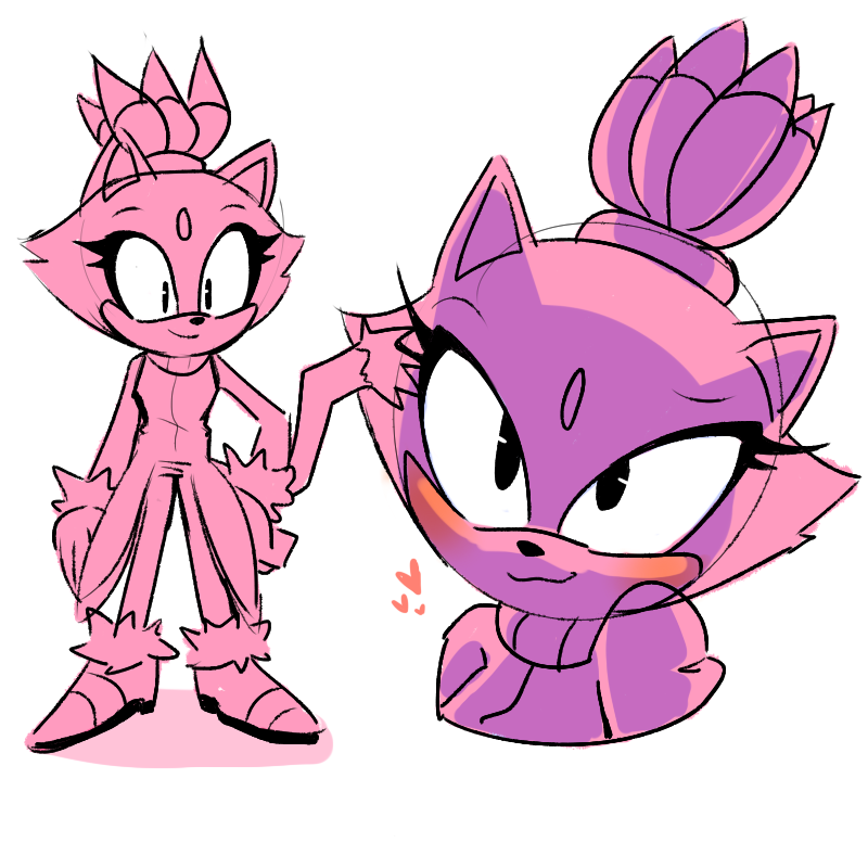 &lt;3 anthro black_nose blaze_the_cat blush clothing feline female footwear gooomys mammal ponytail simple_background solo sonic_(series) video_games