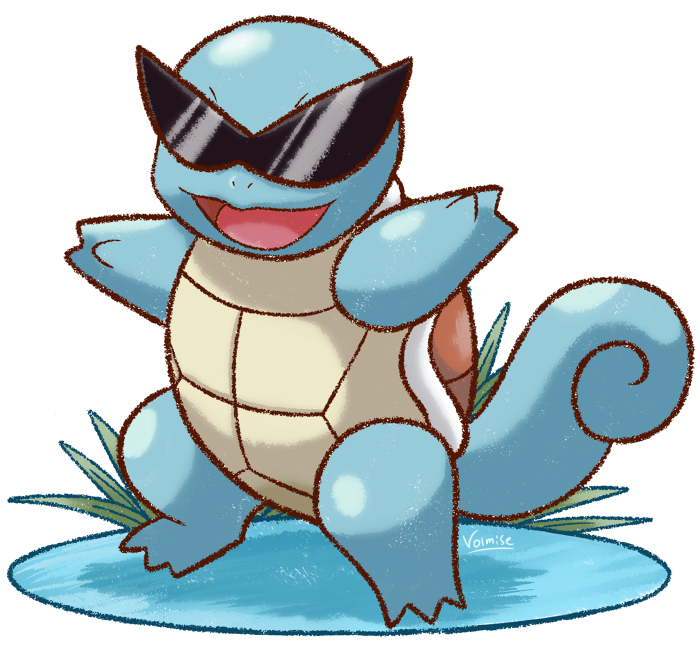 2013 3_fingers 3_toes ambiguous_gender blue_body digital_drawing_(artwork) digital_media_(artwork) eyewear nintendo open_mouth open_smile pok&eacute;mon pok&eacute;mon_(species) reptile scalie signature simple_background smile solo squirtle sunglasses toes turtle video_games volmise white_background