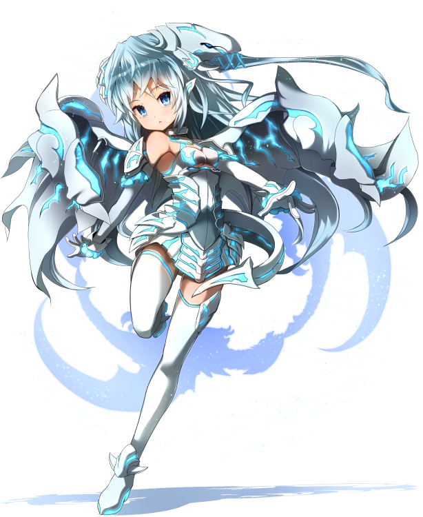aqua_hair armor armored_dress armpits bangs bare_shoulders blue-eyes_alternative_white_dragon blue_eyes blush boots breasts commentary_request dragon_girl duel_monster elbow_gloves expressionless eyebrows_visible_through_hair full_body garoudo_(kadouhan'i) gloves glowing high_heel_boots high_heels long_hair looking_at_viewer outstretched_arms parted_lips personification simple_background small_breasts solo standing standing_on_one_leg thigh_boots thighhighs very_long_hair white_armor white_background white_footwear white_gloves yuu-gi-ou yuu-gi-ou_duel_monsters yuu-gi-ou_the_dark_side_of_dimensions