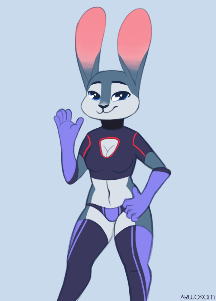 anthro arwokom breasts cleavage clothed clothing cute female gloves happy lagomorph mammal rabbit ranger suit welcoming xrb-01