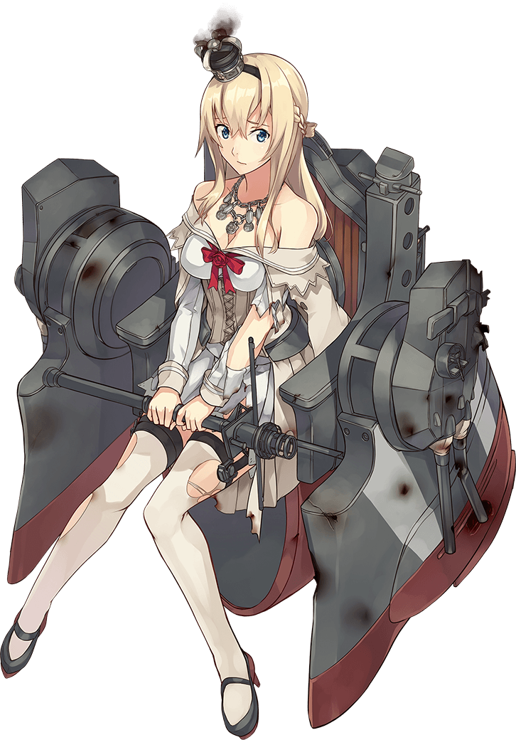 blonde_hair braid crown damaged dress french_braid full_body globus_cruciger kantai_collection konishi_(koconatu) long_hair machinery mini_crown off-shoulder_dress off_shoulder official_art scepter sitting smoke solo thighhighs throne tilted_headwear torn_clothes transparent_background warspite_(kantai_collection)