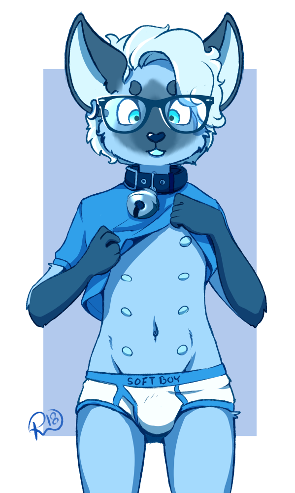 anthro bell_collar briefs bulge cat child clothed clothing clothing_lift collar cub eyewear feline glasses male mammal monochrome multi_nipple nipples roger_the_cat shirt shirt_lift solo standing underwear young