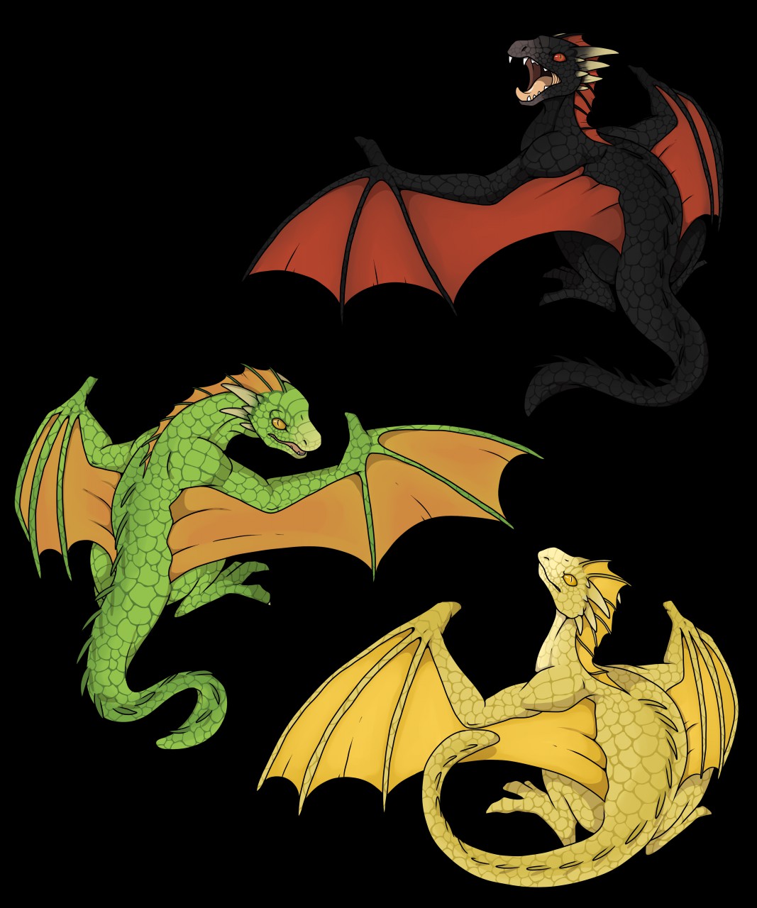 dragon drogon feral game_of_thrones ramthedragon red_eyes rhaegal teeth viserion wings yellow_eyes