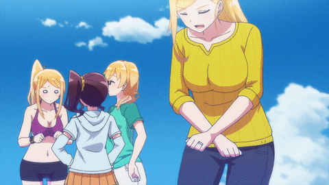 4girls animated animated_gif harukana_receive multiple_girls