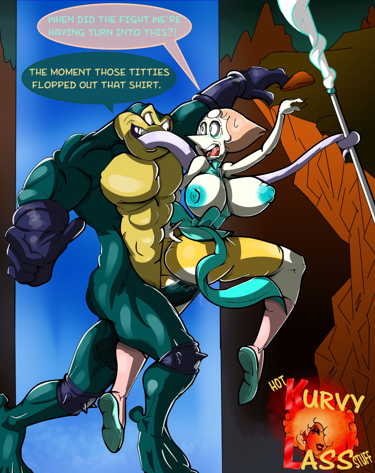 alien animal_humanoid anthro battletoads cartoon_network crossover dialogue duo english_text female gem_(species) hi_res humanoid humanoid_on_anthro interspecies kurvylass long_tongue male male/female male_penetrating pearl_(steven_universe) penis sex steven_universe text tongue video_games zitz_(battletoads)