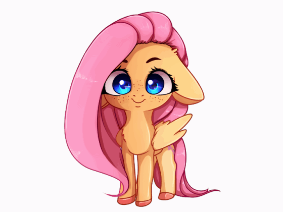 2018 animated blinking blue_eyes cinemagraph cub cute equine female feral fluttershy_(mlp) freckles friendship_is_magic hair looking_at_viewer loop mammal miokomata my_little_pony pegasus simple_background smile solo white_background wings young