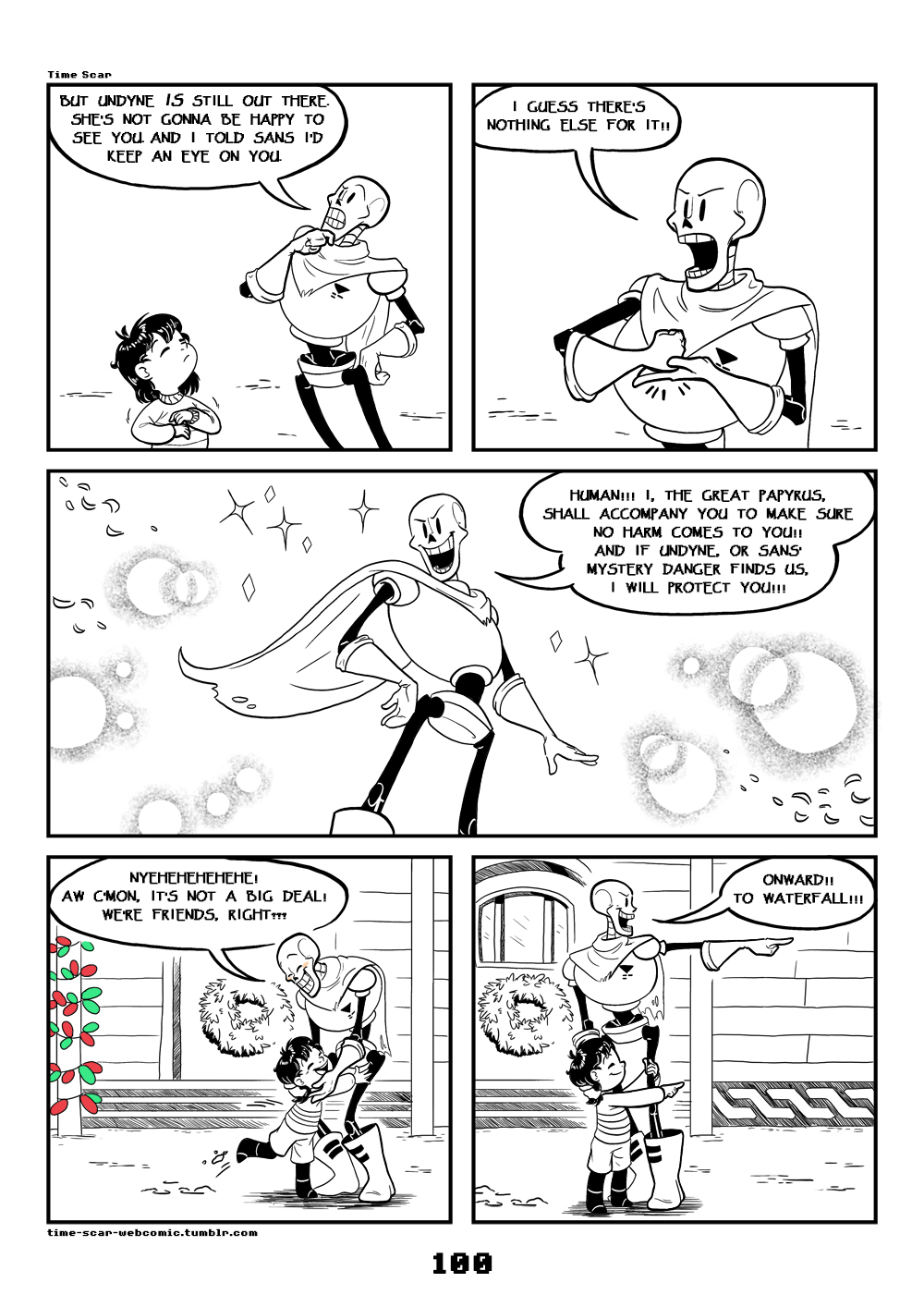 2018 ambiguous_gender animated_skeleton bone c-puff clothed clothing comic english_text group hi_res human male mammal not_furry papyrus_(undertale) protagonist_(undertale) skeleton text undead undertale video_games