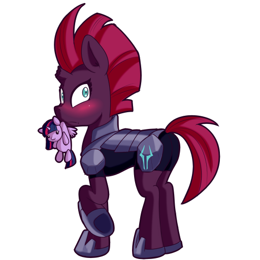 2018 alpha_channel anibaruthecat armor blush broken_horn equine female feral friendship_is_magic hair horn looking_at_viewer mammal my_little_pony my_little_pony_the_movie plushie simple_background solo tempest_shadow_(mlp) transparent_background twilight_sparkle_(mlp) unicorn